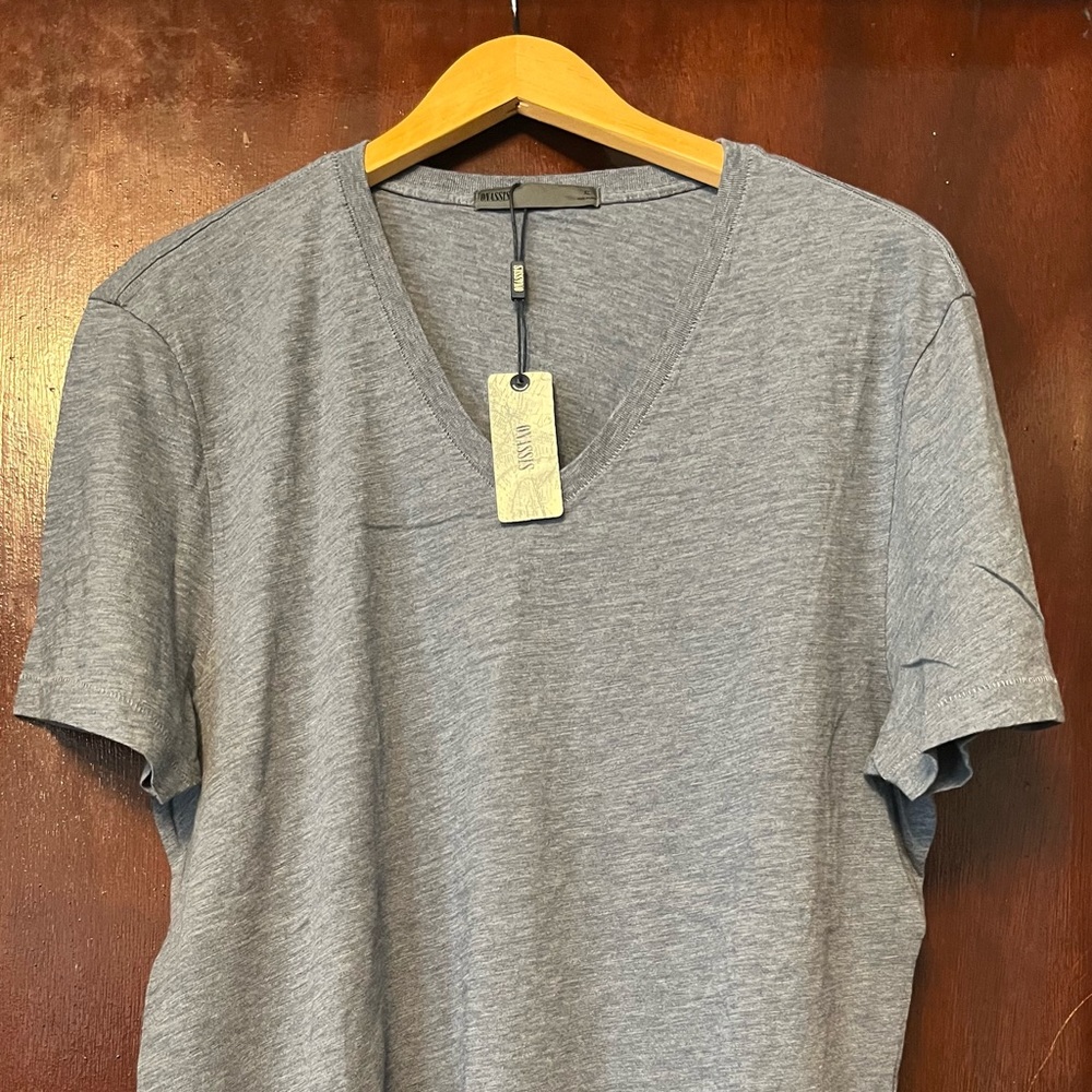 Men’s 100% Cotton Heather Blue V Neck Jersey Shirt
